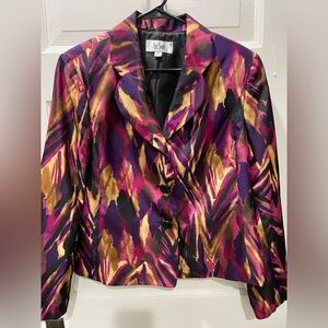 Le Suit Women's Vibrant Purple and Gold Blazer, size 16